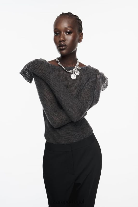 calças largas largas mulheres Zara preto Z2080L880 roupas