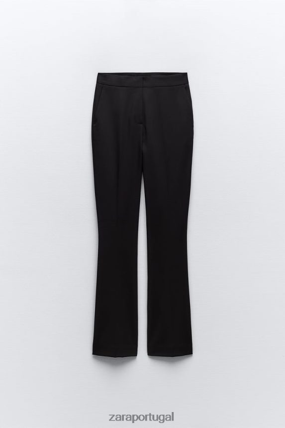 calças largas largas mulheres Zara preto Z2080L880 roupas