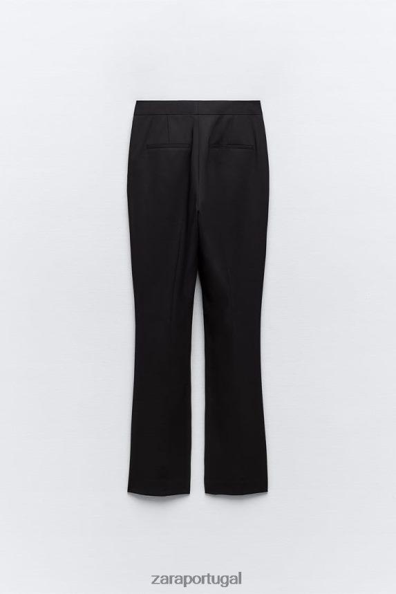 calças largas largas mulheres Zara preto Z2080L880 roupas