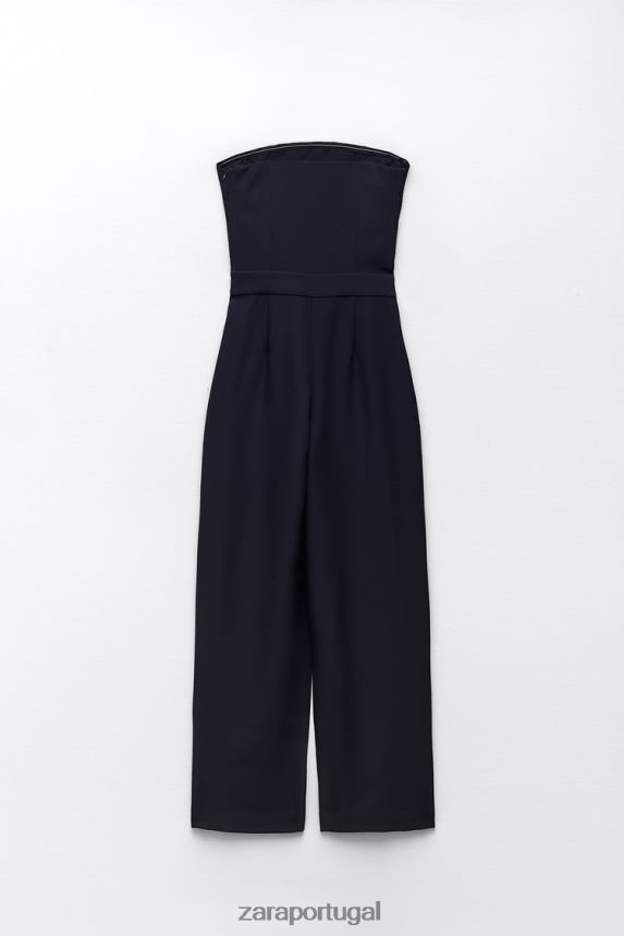 macacão longo com calça sarongue mulheres Zara azul-marinho Z2080L225 roupas