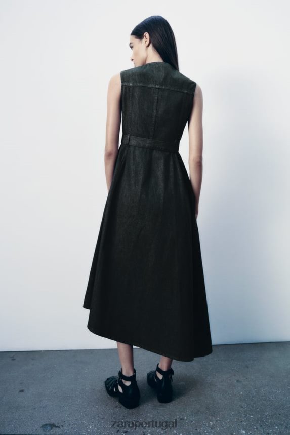 vestido jeans assimétrico coleção zw mulheres Zara azul Z2080L239 roupas