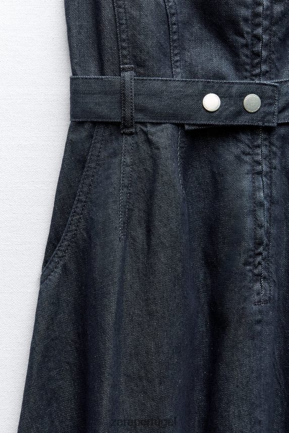 vestido jeans assimétrico coleção zw mulheres Zara azul Z2080L239 roupas