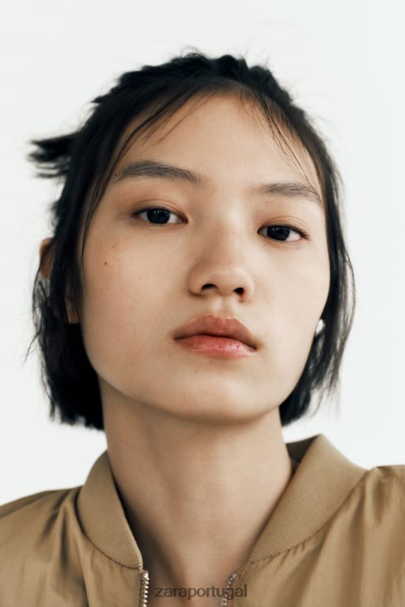 vestido mini bomber mulheres Zara verde oliva Z2080L242 roupas