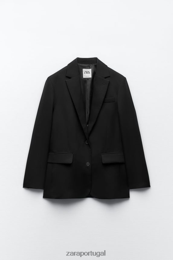 blazer básico mulheres Zara preto Z2080L148 roupas