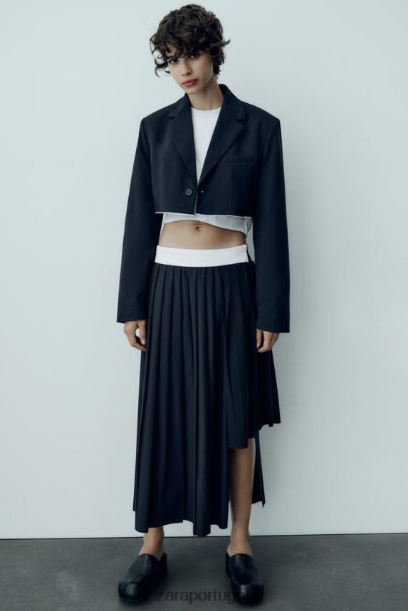 blazer bomber listrado mulheres Zara azul Z2080L143 roupas