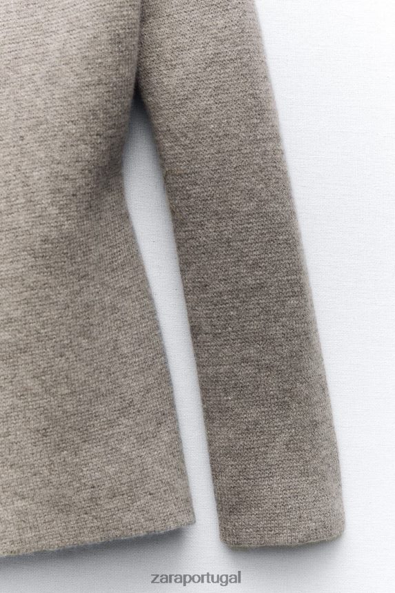 blazer de lã peplum mulheres Zara cinza Z2080L164 roupas