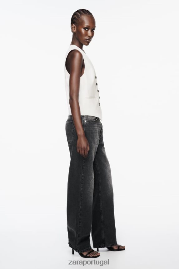 colete sob medida mulheres Zara bege claro Z2080L157 roupas