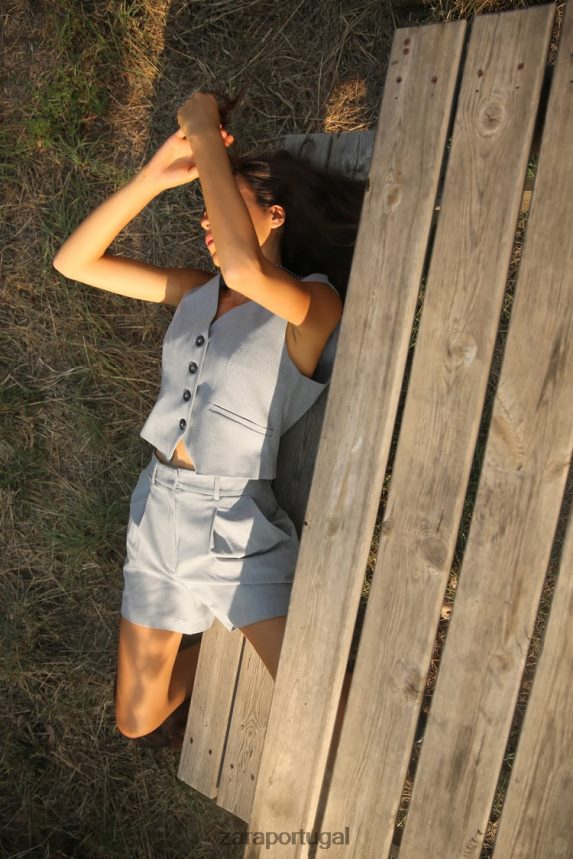 colete sob medida mulheres Zara cinza Z2080L139 roupas