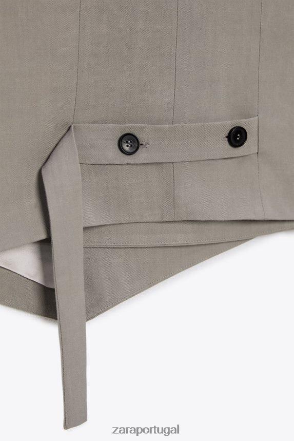 colete trespassado assimétrico edição limitada mulheres Zara cinza Z2080L185 roupas