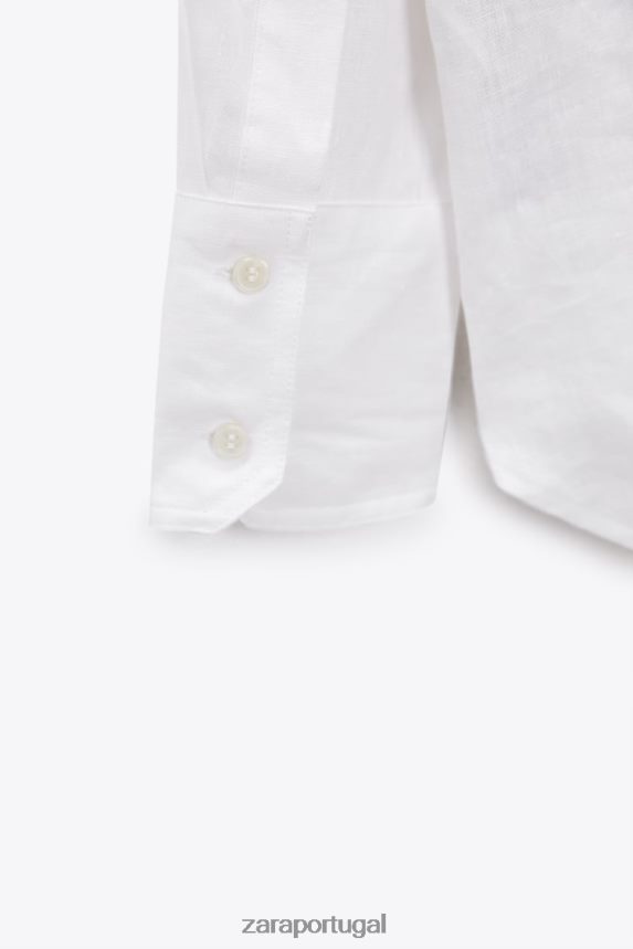 Camisa 100% linho mulheres Zara branco Z2080L303 roupas