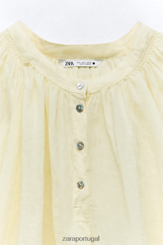 blusa balão rami mulheres Zara amarelo Z2080L410 roupas