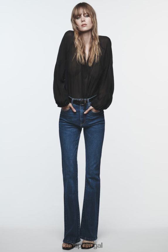 blusa manga balão mulheres Zara preto Z2080L428 roupas