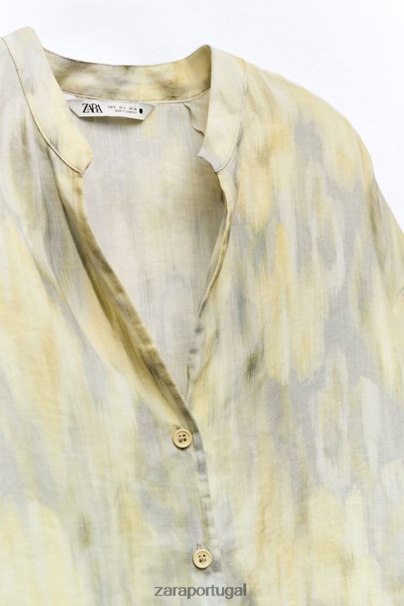 blusa rami estampada mulheres Zara amarelo Z2080L325 roupas