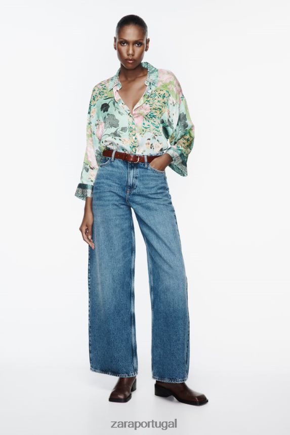 camisa com estampa floral mulheres Zara multicolorido Z2080L321 roupas