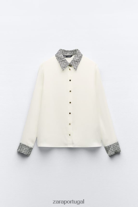 camisa mista mulheres Zara cru Z2080L320 roupas