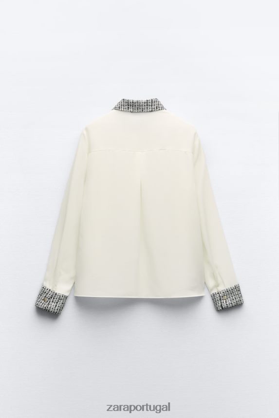 camisa mista mulheres Zara cru Z2080L320 roupas