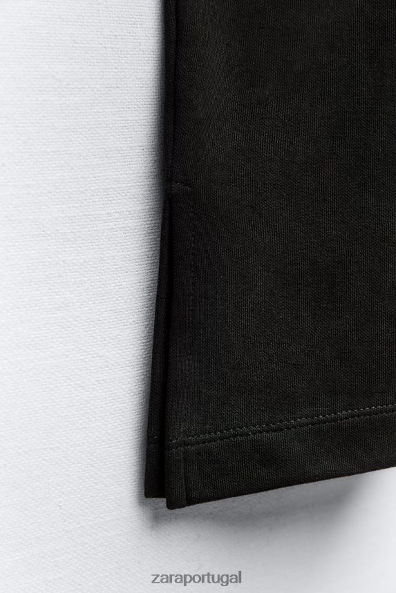 camiseta grande mulheres Zara preto Z2080L461 roupas