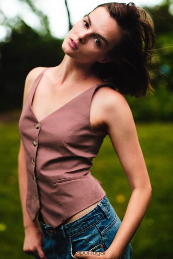 colete sob medida em mistura de linho mulheres Zara Marsala Z2080L211 roupas