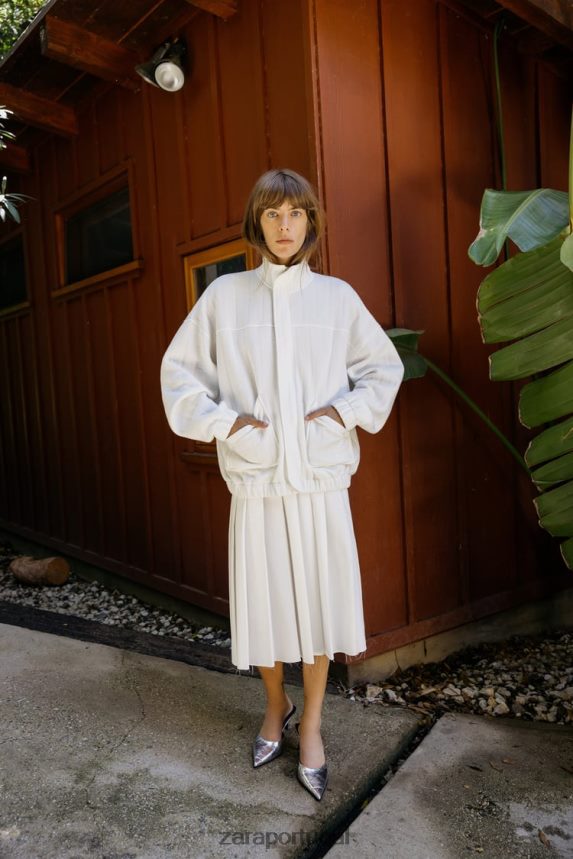 bombardeiro acolchoado de grandes dimensões mulheres Zara cru Z2080L54 roupas