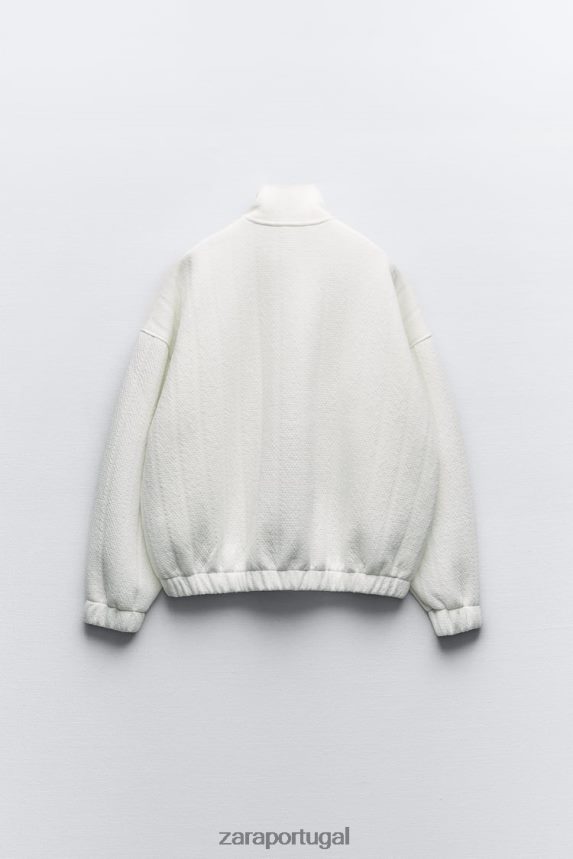 bombardeiro acolchoado de grandes dimensões mulheres Zara cru Z2080L54 roupas