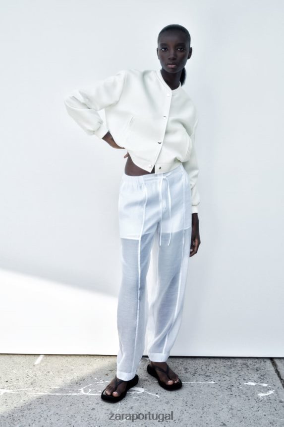 bombardeiro cortado mulheres Zara cru Z2080L137 roupas