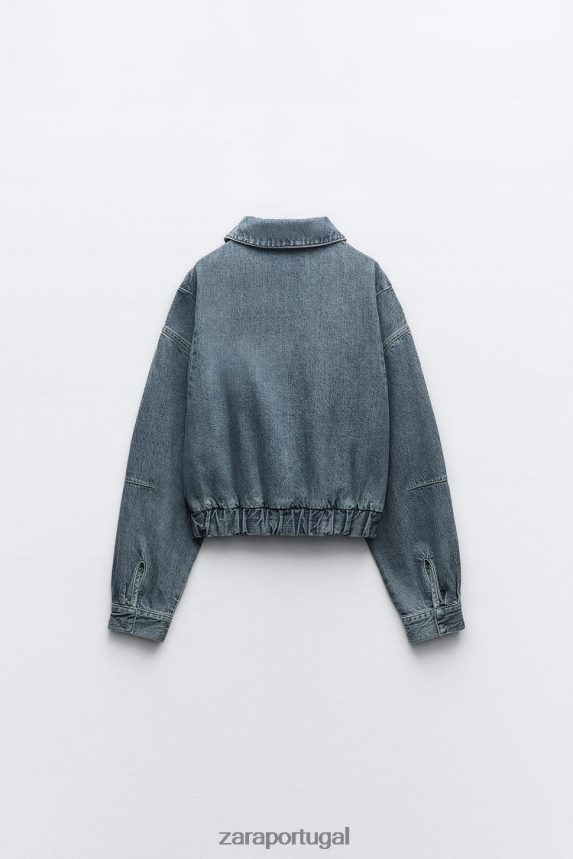 bombardeiro jeans trf mulheres Zara azul Z2080L20 roupas