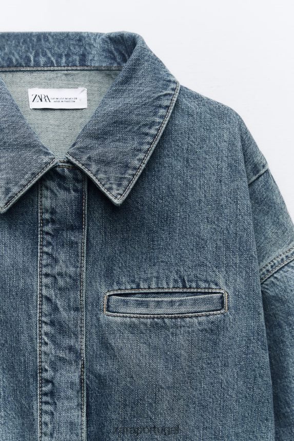 bombardeiro jeans trf mulheres Zara azul Z2080L20 roupas