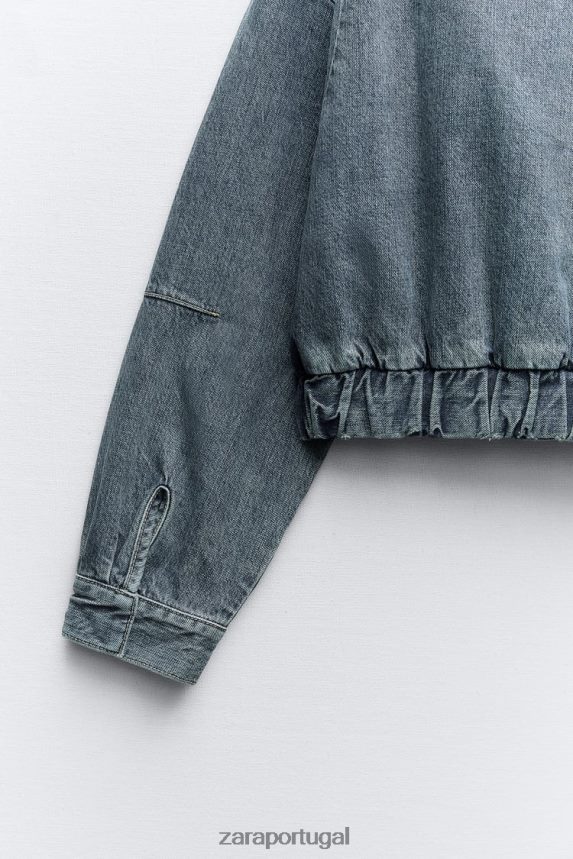 bombardeiro jeans trf mulheres Zara azul Z2080L20 roupas