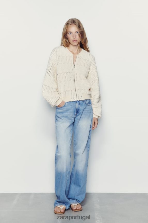 bombardeiro rústico mulheres Zara cru Z2080L57 roupas