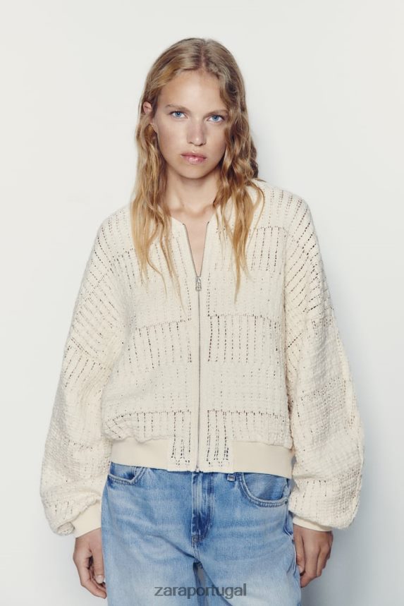 bombardeiro rústico mulheres Zara cru Z2080L57 roupas