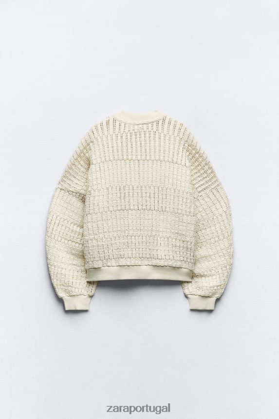 bombardeiro rústico mulheres Zara cru Z2080L57 roupas