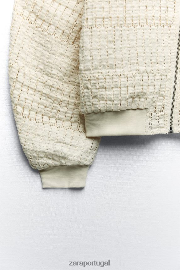 bombardeiro rústico mulheres Zara cru Z2080L57 roupas