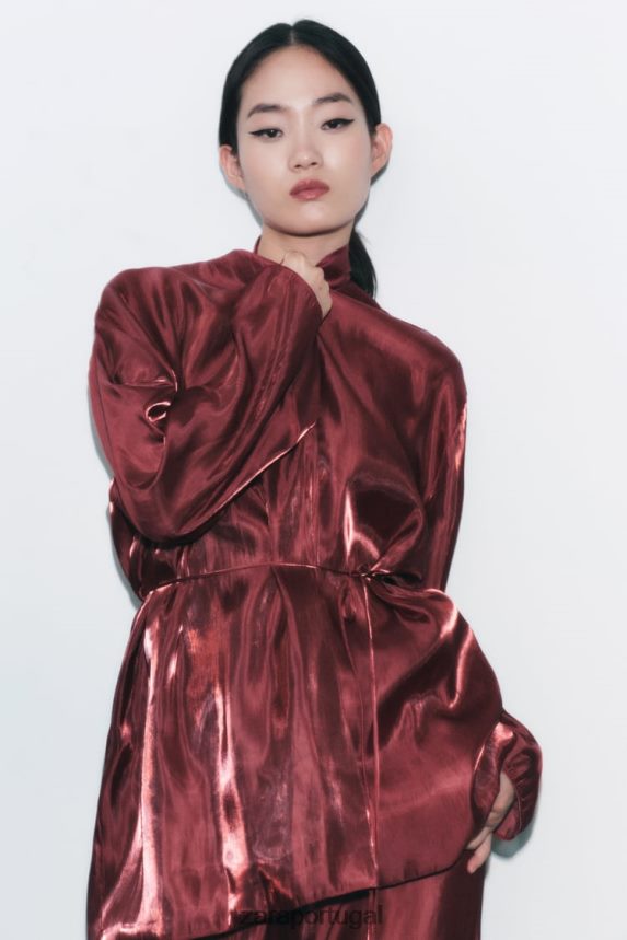 embrulhar quimono mulheres Zara tijolo Z2080L52 roupas