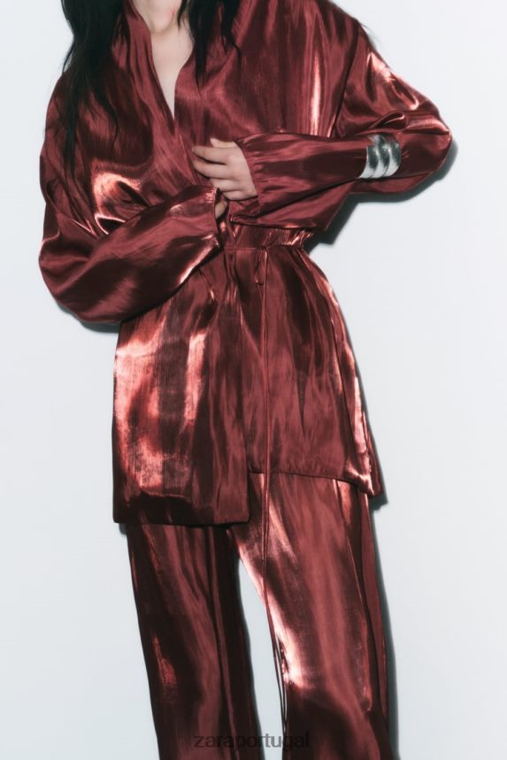 embrulhar quimono mulheres Zara tijolo Z2080L52 roupas