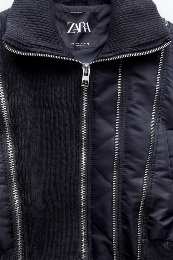 jaqueta bomber com zíper mulheres Zara azul-marinho Z2080L41 roupas