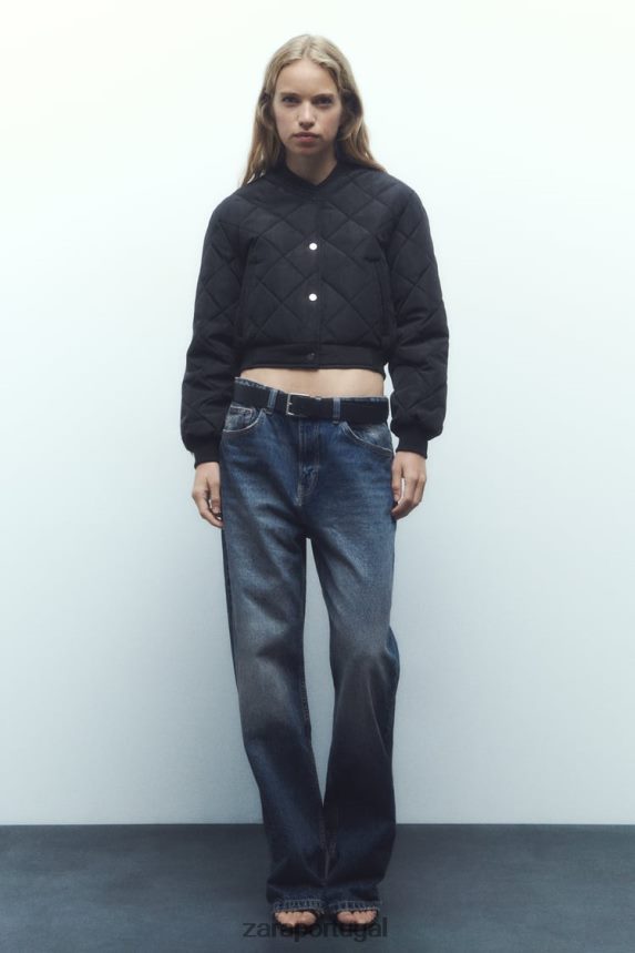 jaqueta bomber cropped acolchoada mulheres Zara preto Z2080L46 roupas