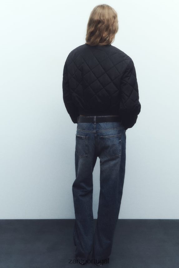 jaqueta bomber cropped acolchoada mulheres Zara preto Z2080L46 roupas