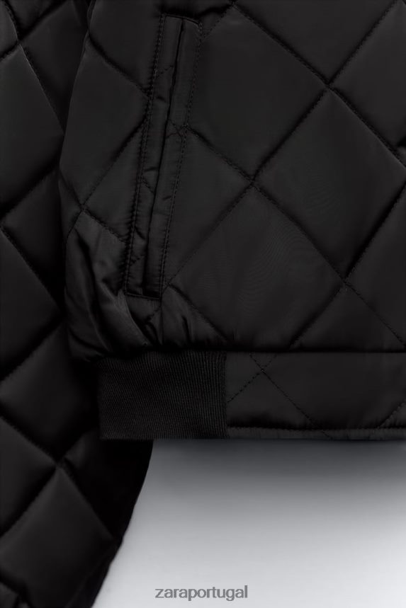 jaqueta bomber cropped acolchoada mulheres Zara preto Z2080L46 roupas