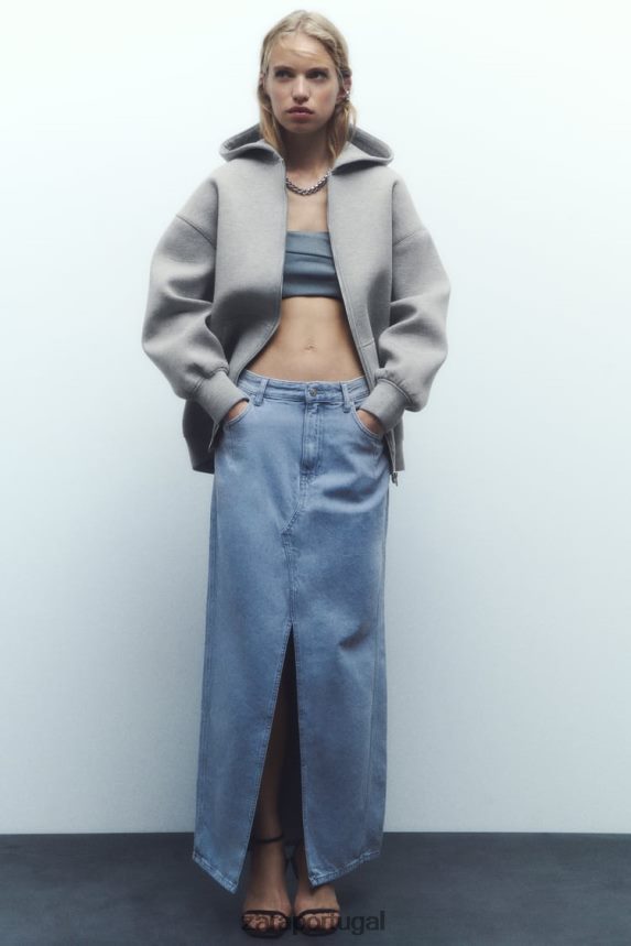 jaqueta efeito neoprene mulheres Zara cinza Z2080L23 roupas