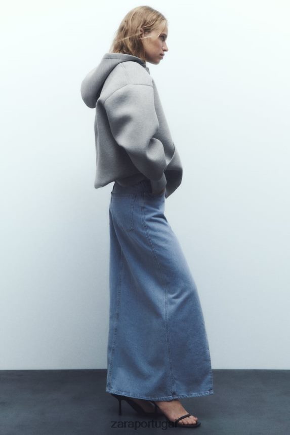 jaqueta efeito neoprene mulheres Zara cinza Z2080L23 roupas