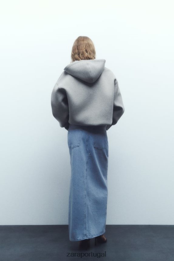 jaqueta efeito neoprene mulheres Zara cinza Z2080L23 roupas