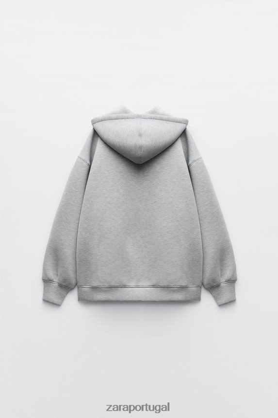 jaqueta efeito neoprene mulheres Zara cinza Z2080L23 roupas