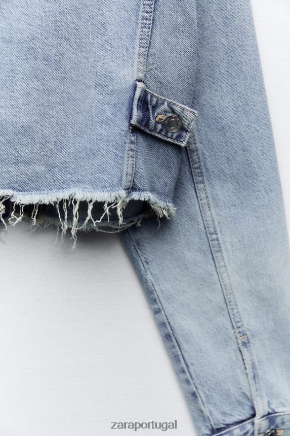 jaqueta jeans cropped trf mulheres Zara azul Z2080L70 roupas