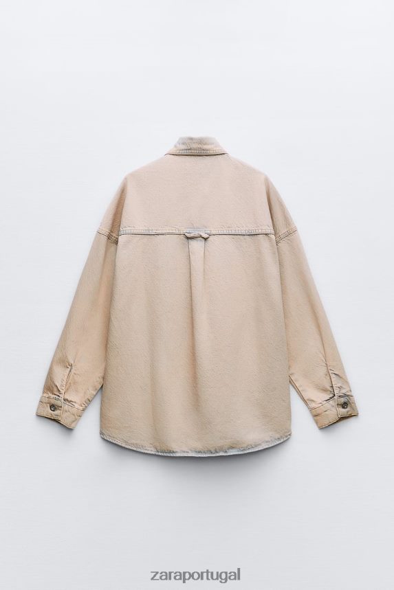 jaqueta jeans overdyed z1975 mulheres Zara rosa Z2080L10 roupas