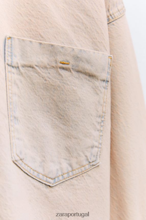 jaqueta jeans overdyed z1975 mulheres Zara rosa Z2080L10 roupas