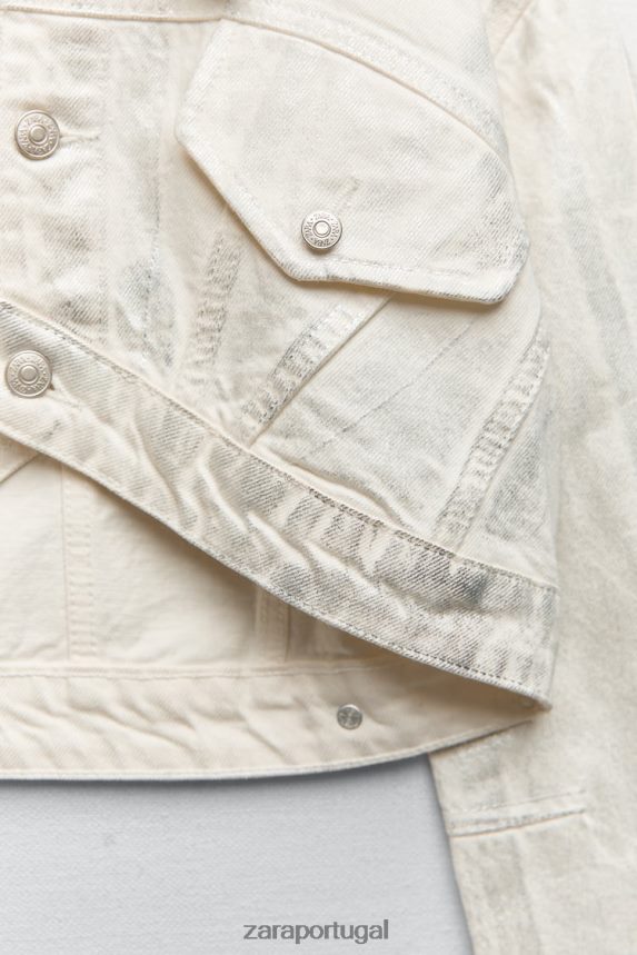 jaqueta metálica mulheres Zara prata Z2080L120 roupas