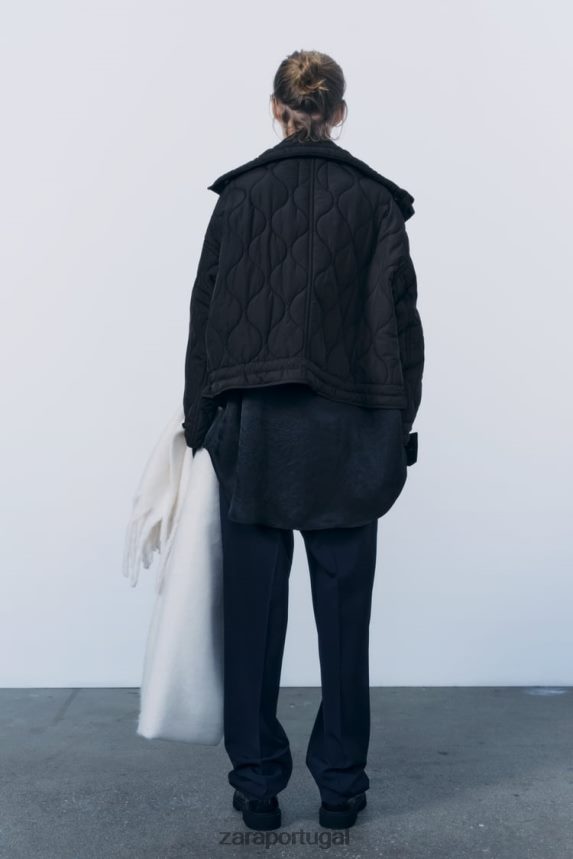 jaqueta repelente de água mulheres Zara preto Z2080L39 roupas