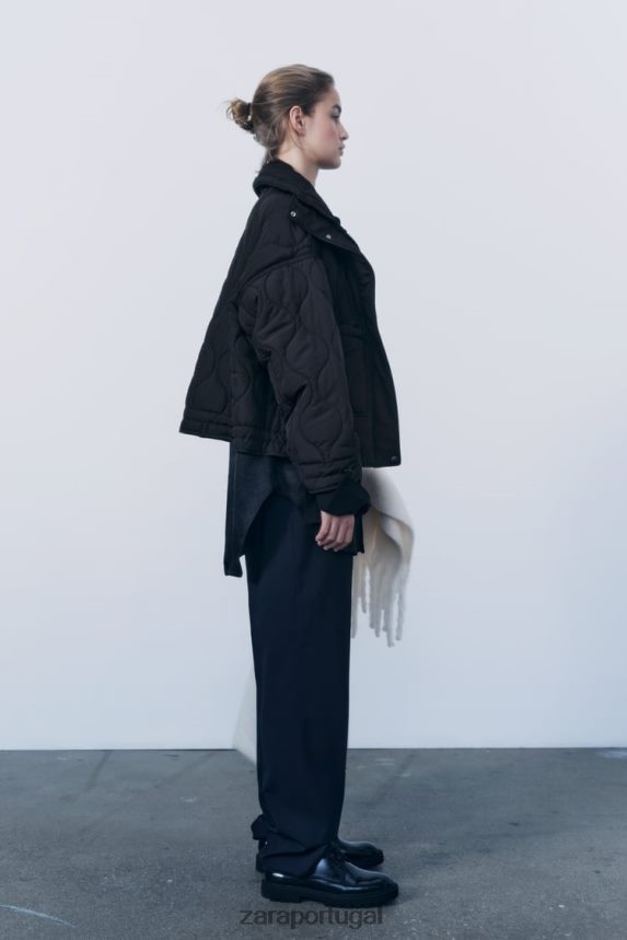 jaqueta repelente de água mulheres Zara preto Z2080L39 roupas