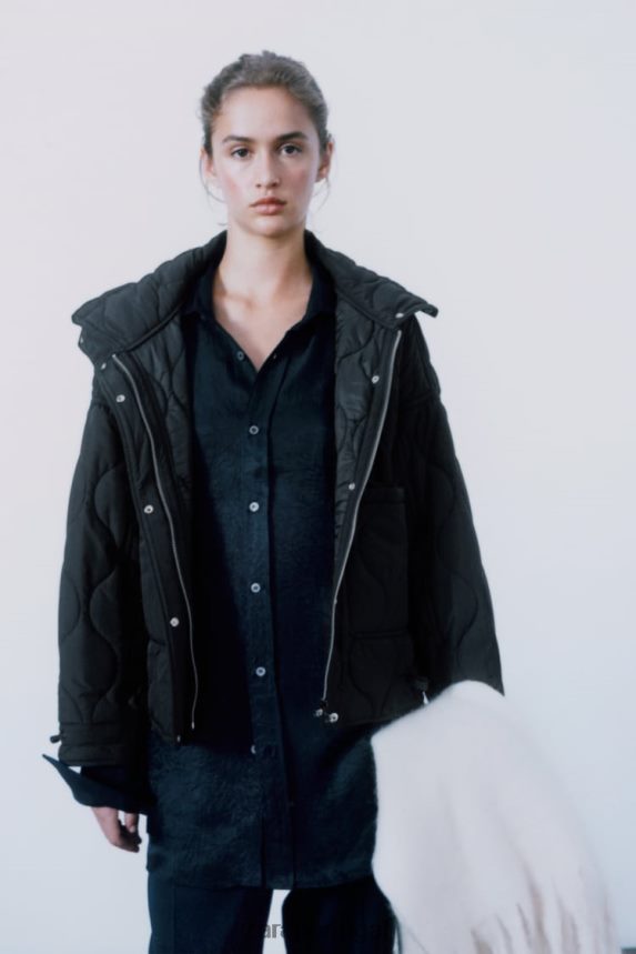 jaqueta repelente de água mulheres Zara preto Z2080L39 roupas