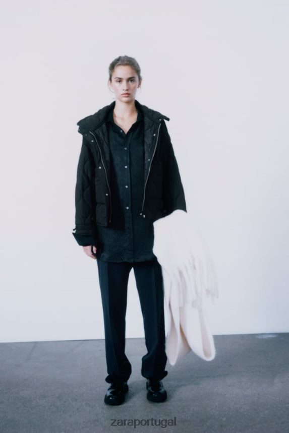 jaqueta repelente de água mulheres Zara preto Z2080L39 roupas